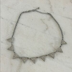 Silver Triangle Pendant Necklace Choker
